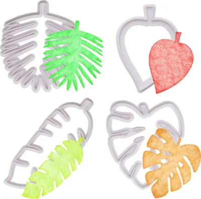 Produktbild von 4 Stück Blätter Ausstechformen Set, Plätzchenformen Keksausstecher Blatt, Ausstechform Blatt Ausstecher Fondant von Verschiedenen Forme für Kuchen DIY Cupcake