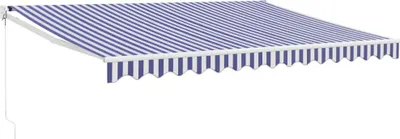 Obrázek produktu pro vidaXL Stahovací modro-bílá markýza 4x3 m Látka a hliník