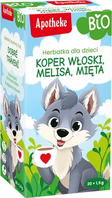 HERBATKA DLA DZIECI - KOPER WŁOSKI, MELISA I MIĘTA BIO (20 x 1,5 g) 30 g - APOTHEKE