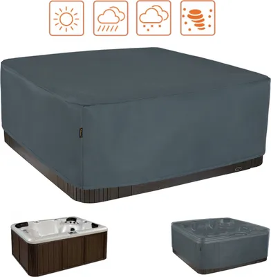 Produktbild von HENTEX Whirlpool Abdeckung Whirlpool Outdoor aufblasbar SPA Hot Tub Pool, Grau, 230x230x85H cm