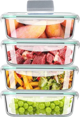 Produktbild von Luftdichte Glasbehälter - Set von 4 - Borosilikatglas - Multifunktional