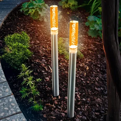 Produktbild von esotec Solar LED Steckleuchtenset TWINS 2er SET bernsteinfarben outdoor 103307