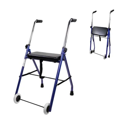 Produktbild von Mobiclinic, Rollator, Emérita, Rollator faltbar und leicht, Aus Stahl, Stabil, Höhenverstellbar, Mit gepolstertem Sitz, 2 Räder
