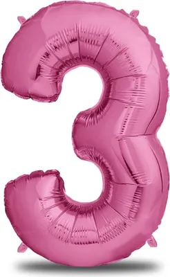 Produktbild von Zahl Luftballon XL 75CM Nummer Folienballon Pink 3