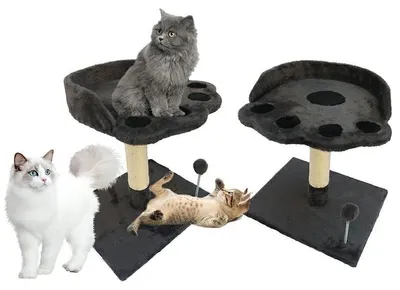 Obrázok produktu pre GOTEL Škrabadlo pre mačky s ležadlom v tvare labky a hračkou – výška 47,5 cm