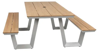 Produktbild von Picknicktisch Coffee Bay | Champagner | Aluminium & Tecon Teak