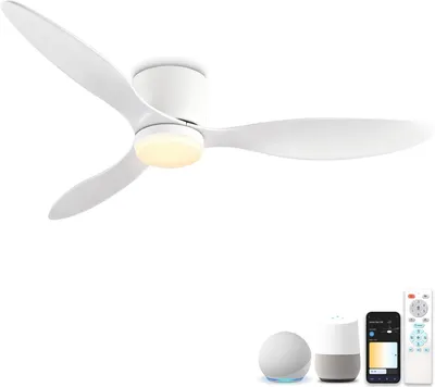 Productafbeelding van 42 inch plafondventilatoren met verlichting en afstandsbediening, omkeerbare gelijkstroommotor, plafondventilatoren met stille lampen, 6 snelheden met