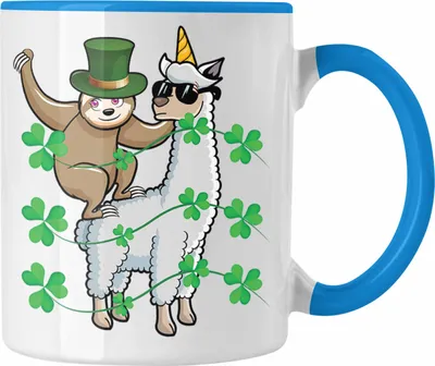 Produktbild von Trendation - Faultier Llama Tasse Grafik Geschenk Lustig (Blau)