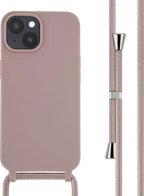 Immagine prodotto di Custodia in silicone imoshion con cinturino iPhone 15 - Rosa sabbia