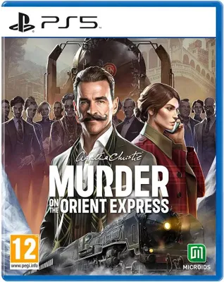 The image shows the cover art for the video game 'Agatha Christie - Murder on the Orient Express' for PlayStation 5.