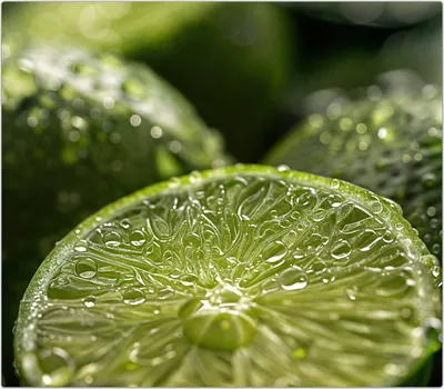 Produktbild von Spritzschutz Herdabdeckplatte Schneidebrett aus Glas Frische Limetten 1-Teilig (60x52cm)