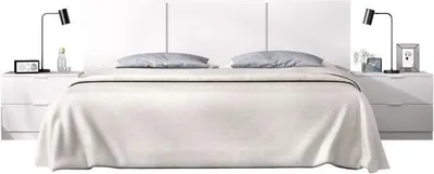 Obrázok produktu pre Čelo postele s integrovanými nočnými stolíkmi HAVANA, biele, 256,8 x 34,2 x 96 cm, pre postele 140-160 cm