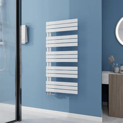 Produktbild von AICA Badheizkörper 1320x600 mm, 875W, mit Seitenanschluss, Weiß, Flach Vertikal Handtuchtrockner für Badezimmer
