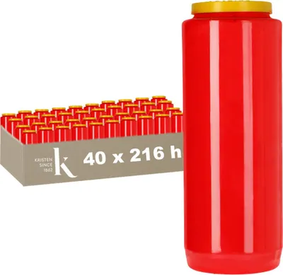 Produktbild von KRISTEN Novenenkerze 9-Tage-Brenner - Rot – Set mit 40 Stück