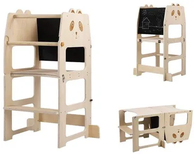 Image de Échelle d'apprentissage Montessori avec surface d'écriture et d'activités pour favoriser le développement