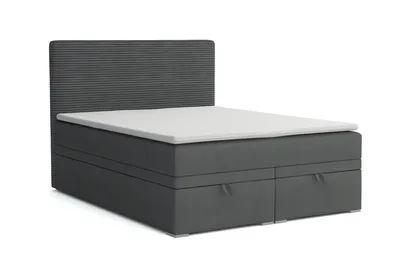 Produktbild von BOXBETT DARO 200/200 in Velour/Cord Dunkelgrau