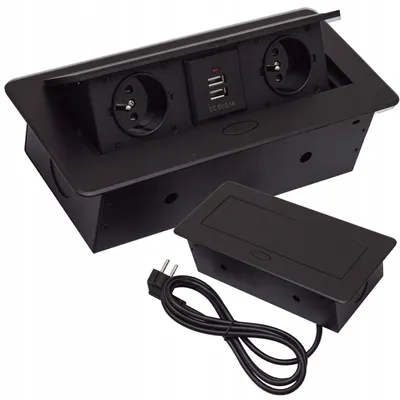 Obrázok produktu pre Zapustená zásuvka v stolovej doske 2 x USB