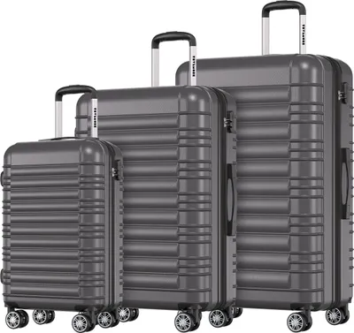 Produktbild von TRVLMORE Kofferset - 3-teilig - 38L Handgepäck + 70L und 110L Aufgabegepäck - Leichtgewicht - Trolley - Reisekoffer Set - Dunkelgrau