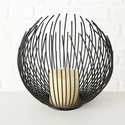 Produktbild von Windlicht Cylon Eisen schwarz H 21 cm mit Kerze