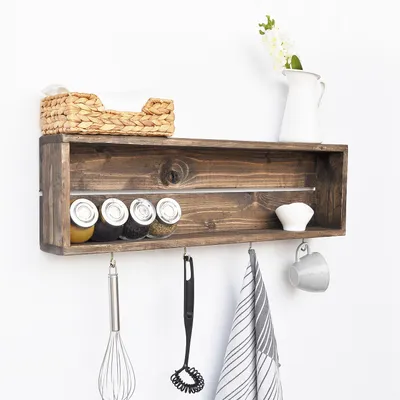 Obrázek produktu pro Skye Decor, Almıla- Aa072EVL, barva ořech, nástěnné police, 21x70x10 cm, 100% smrkové dřevo