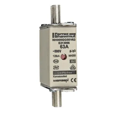 Produktbild von Mersen 1B655.000000 NH000 63A gG 500V NH-Sicherung sfü spannungsführend