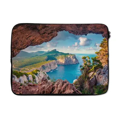 Produktbild von MuchoWow® Laptop Hülle 13 Zoll Höhle - Natur - Meer - Landschaft Laptoptasche - Laptophülle - Sleeve - Rundumschutz