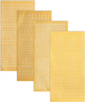 Produktbild von Sticker Buchstaben Set Groß und Kleinbuchstaben mit Zahlen, 4 Blätter Sticker, Buchstaben Zahlen Aufkleber, Buchstaben zum Beschriften Dekosticker, zur Taufe Kommunion oder Hochzeit