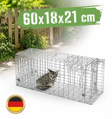 Productafbeelding van Marder val, levendval, dierenvangkooi, 60 cm, waterdicht, verzinkt, bestand tegen bijten, dubbele deur