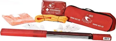 Produktbild von ACI Obligatorische Ausrüstung CZ - Verbandskasten, Dreieck, Seil (1,9 t), Weste, Handschuhe, rote Tasche