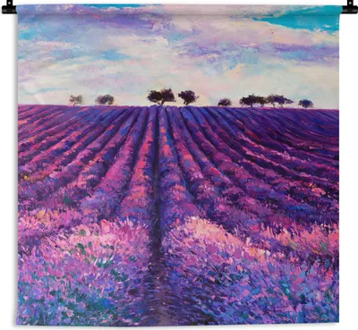 Produktbild von MuchoWow® Wandteppich Wandbehang Ölfarbe - Malerei - Blumen 60x60 cm Tapisserie Dekoration Wandtuch - Dekorationen - Wand Decke