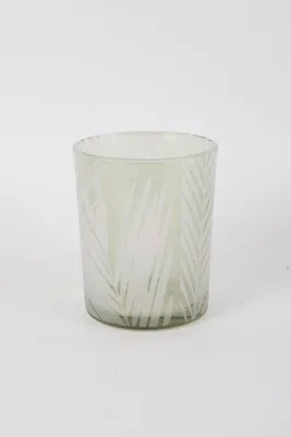 Produktbild von TrendLine Windlicht Blätter Glas Ø 10 x 12,5 cm grün/weiß