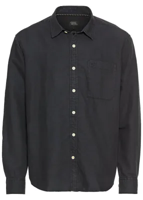 Produktbild von camel active Herren Langarm-Leinenhemd mit Soft-Wash-Veredelung Dunkelblau, Mens