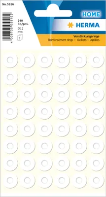 Produktbild von HERMA Lochverstärkungsringe 12mm weiß 240 St./Pack.