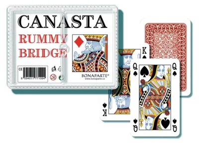 Obrázek produktu pro Canasta společenská hra - karty 108ks v plastové krabičce 12,5x10,5x2cm