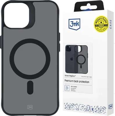 Image de Étui fumé Magcase 3MK pour iPhone 15 en noir