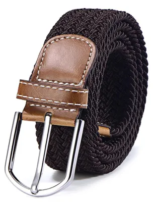 Produktbild von Stoffgürtel Stretchgürtel geflochten und elastisch Gürtel Länge 100 cm bis 130 cm dunkelbraun