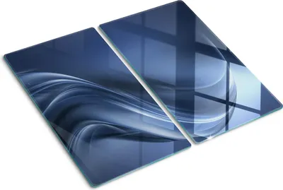 Produktbild von Tulup Glas-Herdabdeckplatte - 2x30x52cm - Glaskeramikkochfeld-Abdeckung Spritzschutz Zweiteilig Graue Welle