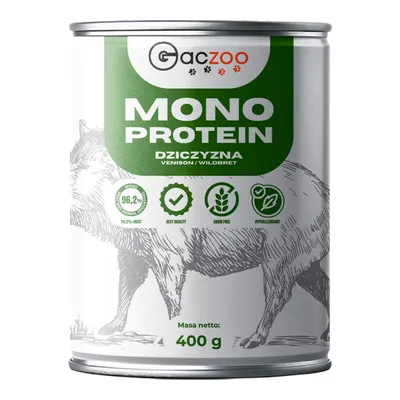 Produktbild von Gaczoo, Hundefutter Nass, Nassfutter Hunde, Monoprotein, Dose 400 g, Wildschwein
