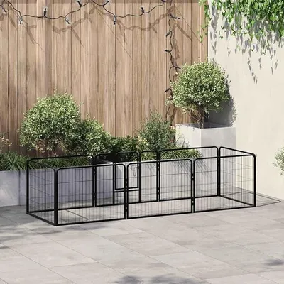 Imagen del producto de Jaula para animales con 8 paneles de acero, de 60 x 80 cm, color , con puerta abatible