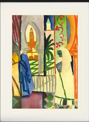 Produktbild von August Macke Gerahmtes Bild Mit Edlem Passepartout | Wand-Bilder | Im Bilderrahmen - In Der Tempelhalle, 1914 (80 x 60 cm)