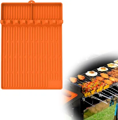 Produktbild von Silikon Grill Ablagematte 40x29cm, hitzebeständig bis 232°C, für Blackstone Seitenablage, rutschfest & spülmaschinengeeignet