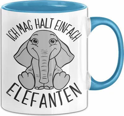 Produktbild von Elefant Tasse Geschenk Für Elefanten-Liebhaber Geschenkidee Ich Mag Halt Einfach Elefanten (Blau)