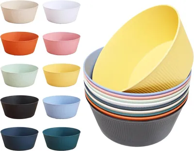 Obrázek produktu pro Servírovací misky, 10 kusů, plast, nerozbitné, vhodné pro kempování, lze použít v mikrovlnné troubě
