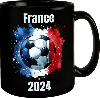 Produktbild von Fußball Frankreich Flagge Tasse in Schwarz