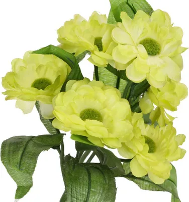 Produktbild von Dekolo Künstliche Blumensträuße Dekorative Pflanzen Deko Gänseblümchen Hellgrün 30cm