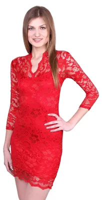 Produktbild von Rotes Spitzenkleid John Zack XS