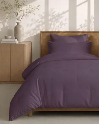 Produktbild von Waschbare Bettdecke HOOMstyle mit Kissenbezug - 140x220cm - Feigenlila