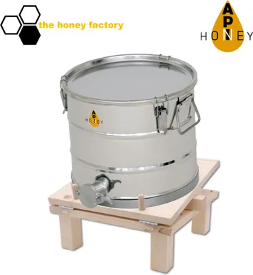 Produktbild von Abfülleimer für Honig EDELSTAHL 25 KG "HONEY BUDDY" mit Abfüllknecht Hobbock Quetschhahn Imkerei