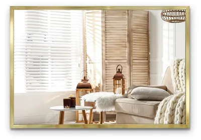 Produktbild von Badspiegel 60 cm x 40 cm mit silbernem Rahmen – moderner Wandspiegel, dekorativer Rahmenspiegel für Badezimmer, Flur und Wohnraum
