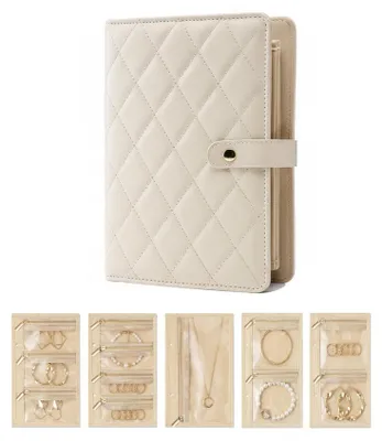 Immagine prodotto di Organizzatore portatile per gioielli con 5 scomparti trasparenti con cerniera